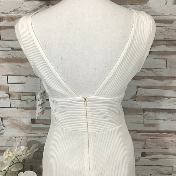 Zara White Dress Sz M (F08) - Picture 5 of 7